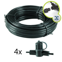 Techmar Garden Lighting UK Outdoor Lights Low Voltage DIY 10m Main Cable SPT-1 With 4 Connectors