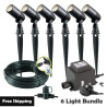 Techmar Garden Lighting UK Outdoor Lights Low Voltage Alder 12V Plug & Play LED Garden Lights Bundle - 6 Light Kit. 1
