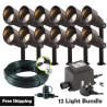 Techmar Garden Lighting UK Outdoor Lights Low Voltage Focus Verona 12V Plug & Play Garden Spotlights Bundle - 12 Light Kit. 1