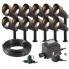 Techmar Garden Lighting UK Outdoor Lights Low Voltage Focus Verona 12V Plug & Play Garden Spotlights Bundle - 12 Light Kit. 2