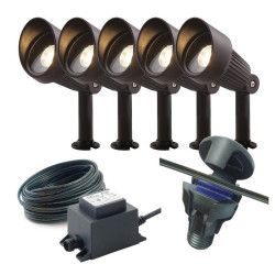 Techmar Garden Lighting UK Outdoor Lights Low Voltage DIY 5 light Focus Bundle 1