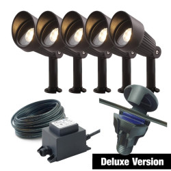 Techmar Garden Lighting UK Outdoor Lights Low Voltage DIY Focus Verona 5W 5 Light Deluxe Bundle