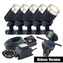 Techmar Garden Lighting UK Outdoor Lights Low Voltage DIY 5 light 5w Arcus Bundle + remote