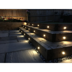 Techmar Garden Lighting UK Outdoor Lights Low Voltage Alpha 12V Plug & Play Garden Deck Light Bundle - 3 Light Kit. 3