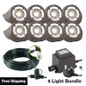 Techmar Garden Lighting UK Outdoor Lights Low Voltage Lapis LED Waterproof Rock Light Bundle - 8 Light Kit. 1