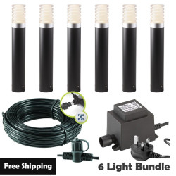 Techmar Garden Lighting UK Outdoor Lights Low Voltage Arco 40 LED Garden Post Light Bundles - 6 Light Kit. 1