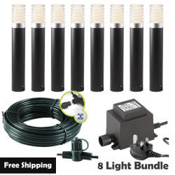 Techmar Garden Lighting UK Outdoor Lights Low Voltage Arco 40 LED Garden Post Light Bundles - 8 Light Kit. 1