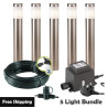 Techmar Garden Lighting UK Outdoor Lights Low Voltage Albus 12V Plug & Play Garden Lights Bundle - 5 Light Kit. 1