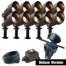 Techmar Garden Lighting UK Outdoor Lights Low Voltage DIY 10 light 4w Focus Bundle