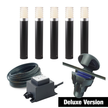 Techmar Garden Lighting UK Outdoor Lights Low Voltage DIY 5 Light Arco 40 Deluxe Bundle
