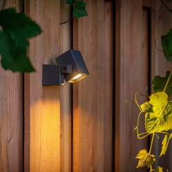Techmar Outdoor Garden Lighting UK Nano 12V 2W LED Silver Outdoor Wall Spotlight 1