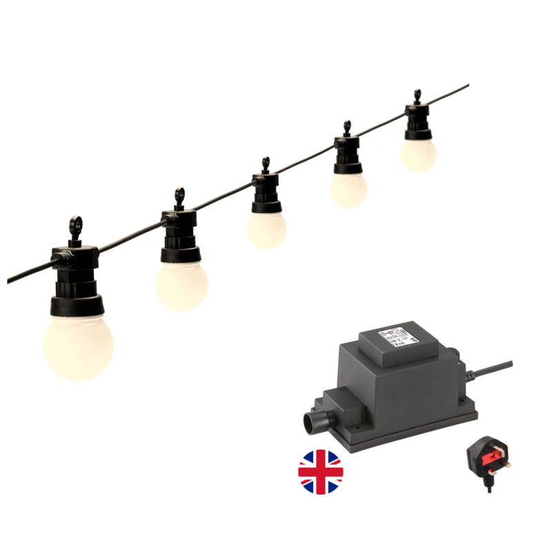 Techmar Garden Lighting UK Outdoor Lights Low Voltage Festoon Party Lights 10mtr Kit 1