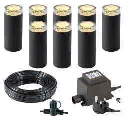 Techmar Linum 12V Plug & Play Garden Lights Bundle - 8 Light Kit 1
