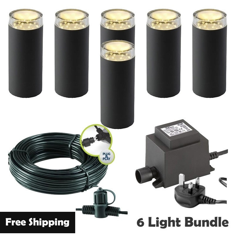 Techmar Linum 12V Plug & Play Garden Lights Bundle - 6 Light Kit