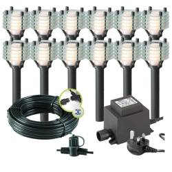 Techmar Larix 12V Plug & Play LED Garden Lights Bundle - 12 Light Kit