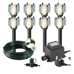Techmar Larix 12V Plug & Play LED Garden Lights Bundle - 8 Light Kit