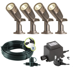 Techmar Minus Plug & Play LED Garden Spotlight Bundle - 4 Light Kit