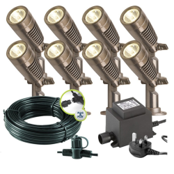 Techmar Minus Plug & Play LED Garden Spotlight Bundle - 8 Light Kit