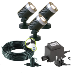 Techmar Arcus 12V Plug & Play Garden Spotlight Bundle - 3 Light Kit