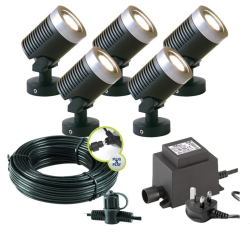 Techmar Arcus 12V Plug & Play Garden Spotlight Bundle - 5 Light Kit