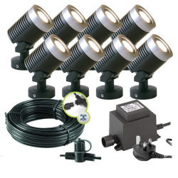 Techmar Arcus 12V Plug & Play Garden Spotlight Bundle - 8 Light Kit
