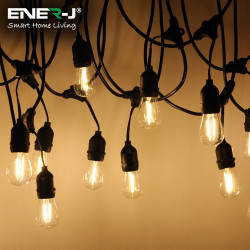 Garden Lighting UK Outdoor Lights Ener-J LED Filament Festoon Lighting Kit 15MTR - 240 Volt. 1