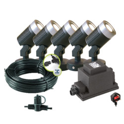 UK LOW VOLTAGE TECHMAR GARDEN LIGHTING ARCUS MINI 5 LIGHT KIT