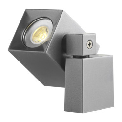 Techmar Outdoor Garden Lighting UK Nano 12V 2W LED Silver Outdoor Wall Spotlight