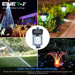 Outdoor Garden Lighting UK  DIY Accessories - ENER-J 240v WiFi Weatherproof 1g Socket  2